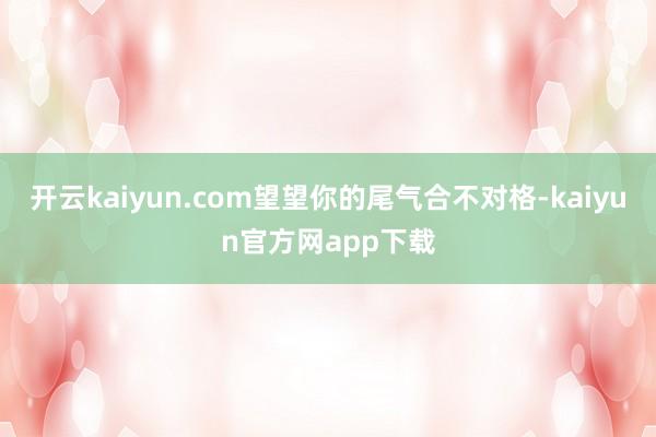 开云kaiyun.com望望你的尾气合不对格-kaiyun官方网app下载