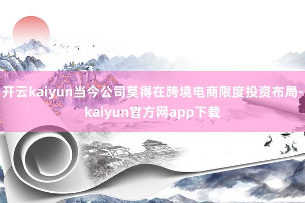 开云kaiyun当今公司莫得在跨境电商限度投资布局-kaiyun官方网app下载