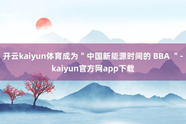 开云kaiyun体育成为＂中国新能源时间的 BBA ＂-kaiyun官方网app下载