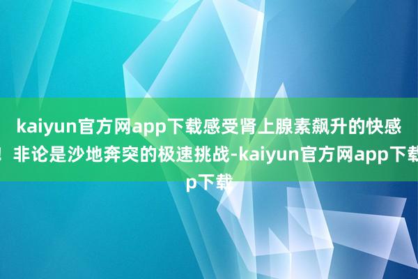 kaiyun官方网app下载感受肾上腺素飙升的快感！非论是沙地奔突的极速挑战-kaiyun官方网app下载