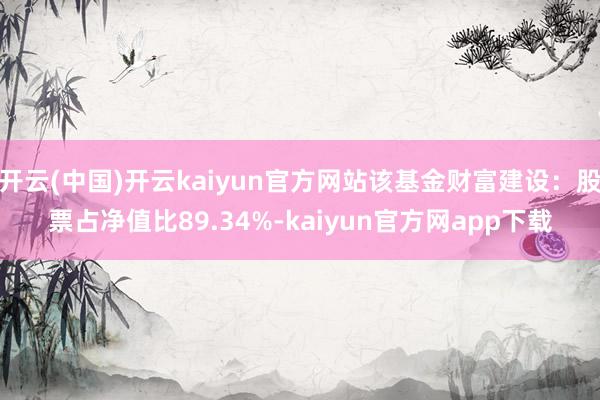 开云(中国)开云kaiyun官方网站该基金财富建设：股票占净值比89.34%-kaiyun官方网app下载