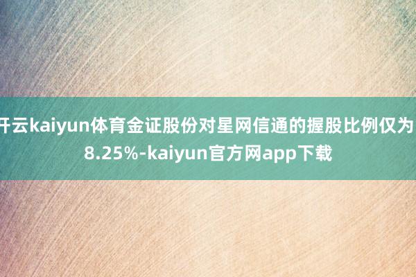 开云kaiyun体育金证股份对星网信通的握股比例仅为18.25%-kaiyun官方网app下载