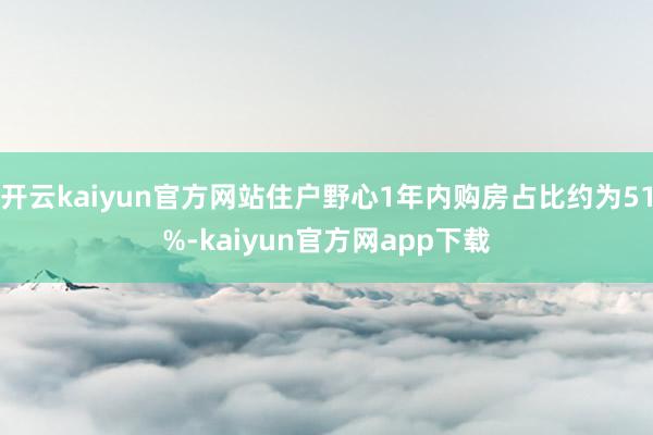 开云kaiyun官方网站住户野心1年内购房占比约为51%-kaiyun官方网app下载
