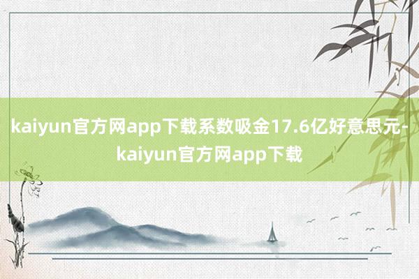 kaiyun官方网app下载系数吸金17.6亿好意思元-kaiyun官方网app下载