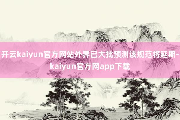 开云kaiyun官方网站外界已大批预测该规范将延期-kaiyun官方网app下载