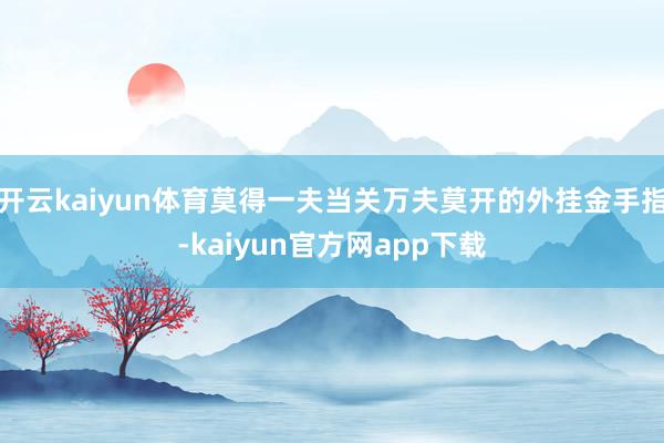 开云kaiyun体育莫得一夫当关万夫莫开的外挂金手指-kaiyun官方网app下载