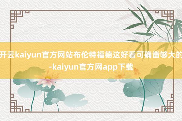 开云kaiyun官方网站布伦特福德这好看可确凿够大的-kaiyun官方网app下载