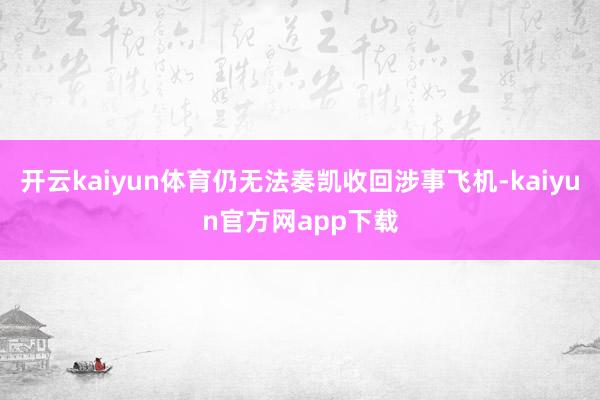 开云kaiyun体育仍无法奏凯收回涉事飞机-kaiyun官方网app下载
