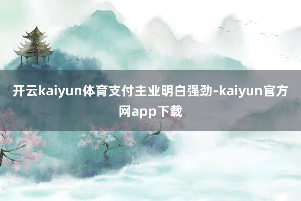 开云kaiyun体育  支付主业明白强劲-kaiyun官方网app下载