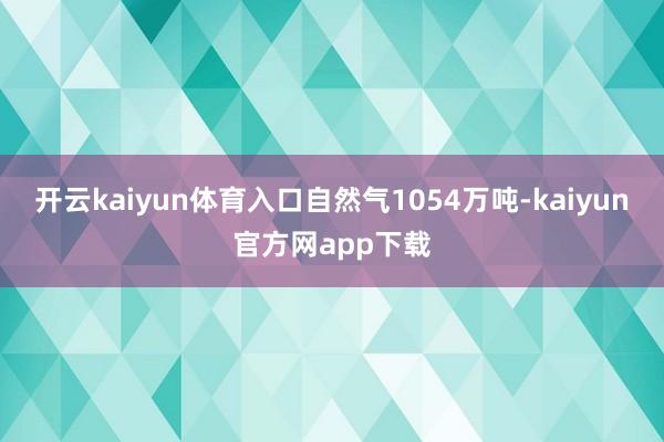 开云kaiyun体育入口自然气1054万吨-kaiyun官方网app下载