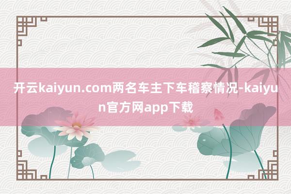 开云kaiyun.com两名车主下车稽察情况-kaiyun官方网app下载