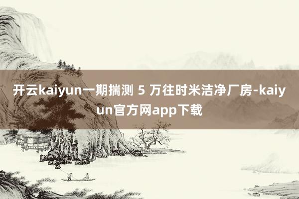 开云kaiyun一期揣测 5 万往时米洁净厂房-kaiyun官方网app下载