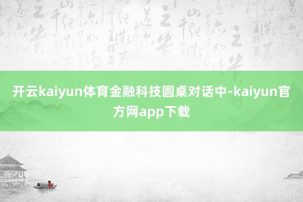 开云kaiyun体育　　金融科技圆桌对话中-kaiyun官方网app下载