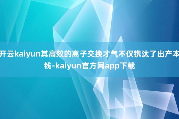 开云kaiyun其高效的离子交换才气不仅镌汰了出产本钱-kaiyun官方网app下载