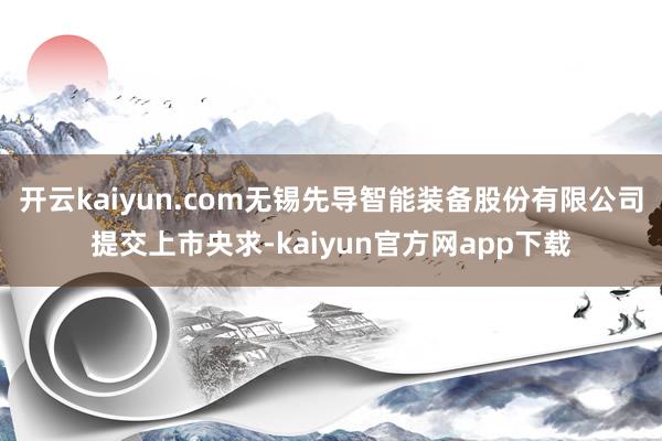 开云kaiyun.com无锡先导智能装备股份有限公司提交上市央求-kaiyun官方网app下载