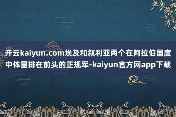 开云kaiyun.com埃及和叙利亚两个在阿拉伯国度中体量排在前头的正规军-kaiyun官方网app下载