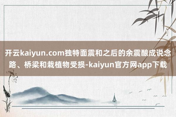 开云kaiyun.com独特面震和之后的余震酿成说念路、桥梁和栽植物受损-kaiyun官方网app下载