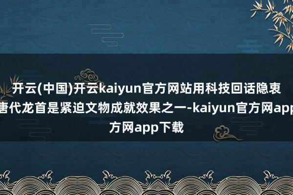 开云(中国)开云kaiyun官方网站用科技回话隐衷陶质唐代龙首是紧迫文物成就效果之一-kaiyun官方网app下载