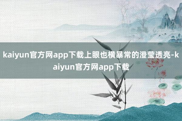 kaiyun官方网app下载上眼也横暴常的澄莹透亮-kaiyun官方网app下载