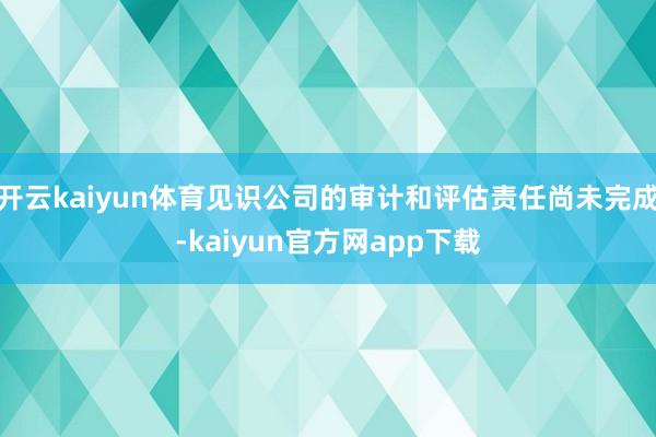 开云kaiyun体育见识公司的审计和评估责任尚未完成-kaiyun官方网app下载