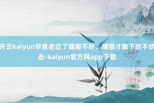 开云kaiyun毕竟老迈了腿脚不好、捕猎才略下跌不伏击-kaiyun官方网app下载